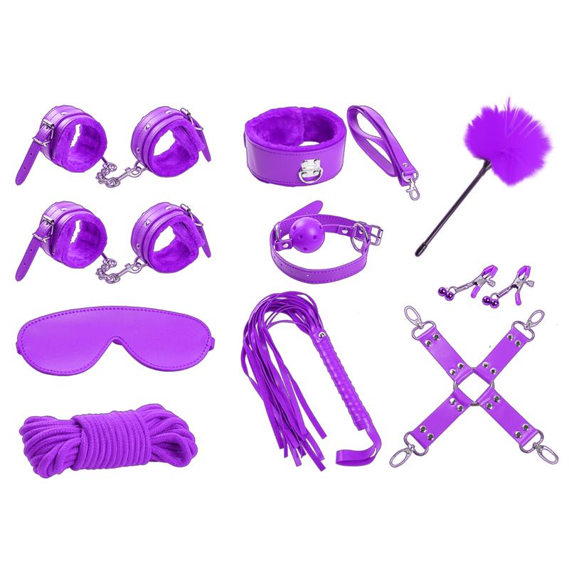 Set Bondage De 10 Piezas Púrpura