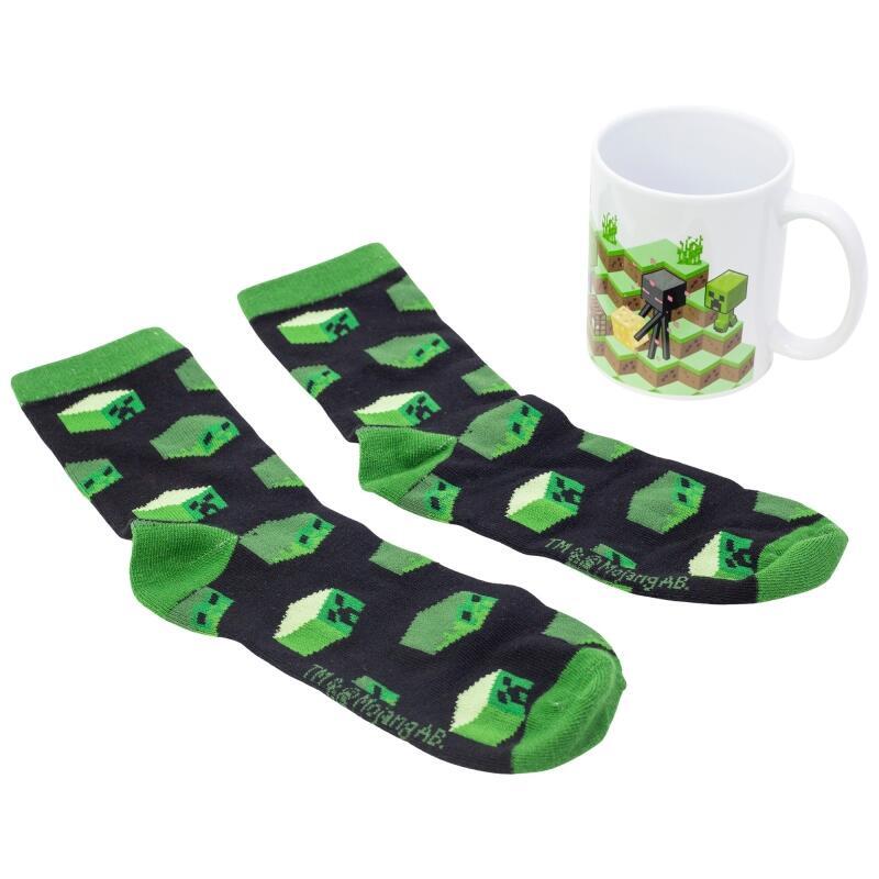 Set Calcetines + Taza 325 Ml Minecraft Core