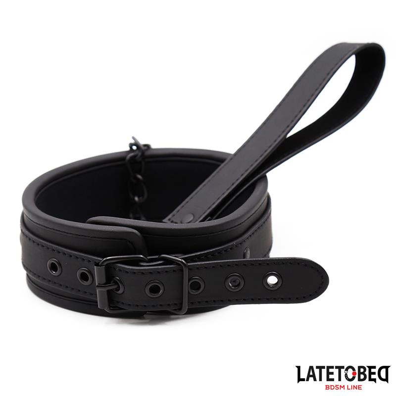 Set Collar Y Correa Neopreno Negro