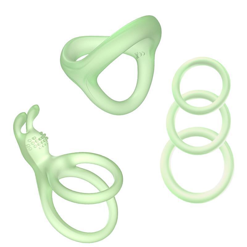 Set De Anillos Para El Pene Brilla En La Oscuridad