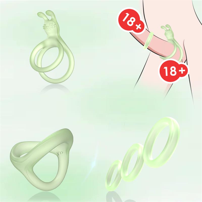 Set De Anillos Para El Pene Brilla En La Oscuridad