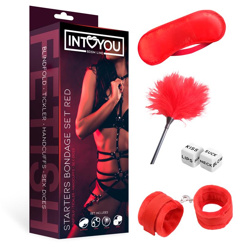 Set De Bondage Para Principiantes Starters 4 Piezas Rojo