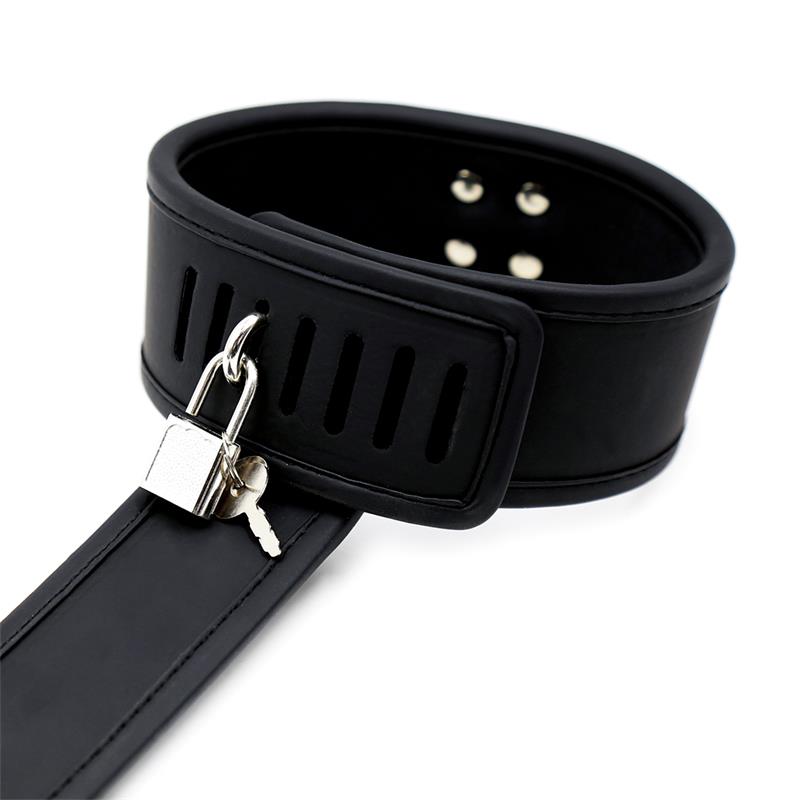 Set De Collar Con Esposas Y Para Muñecas Cuero Vegano