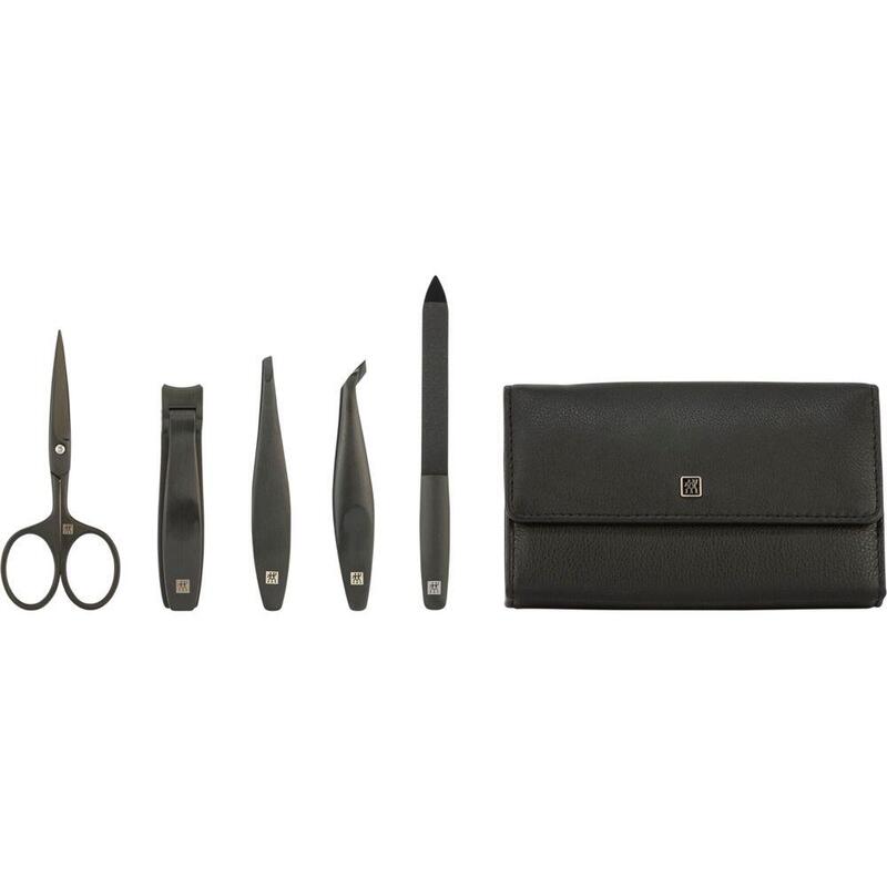 Set De Manicura De Cuero Zwilling, 5 Piezas, Negro