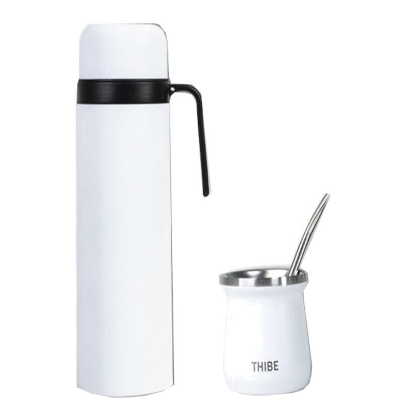 Set De Termo Mate Bombilla Y Calabaza Blanco