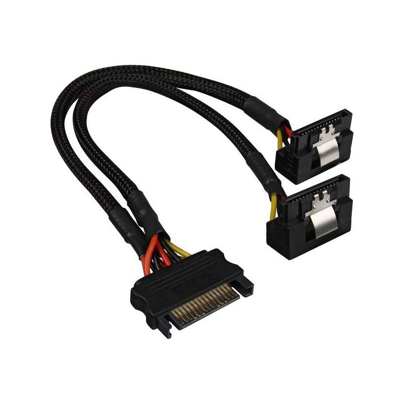 Sharkoon Cable De Alimentación Sata Y 90° Negro, 20cm, Acodado 4044951018918