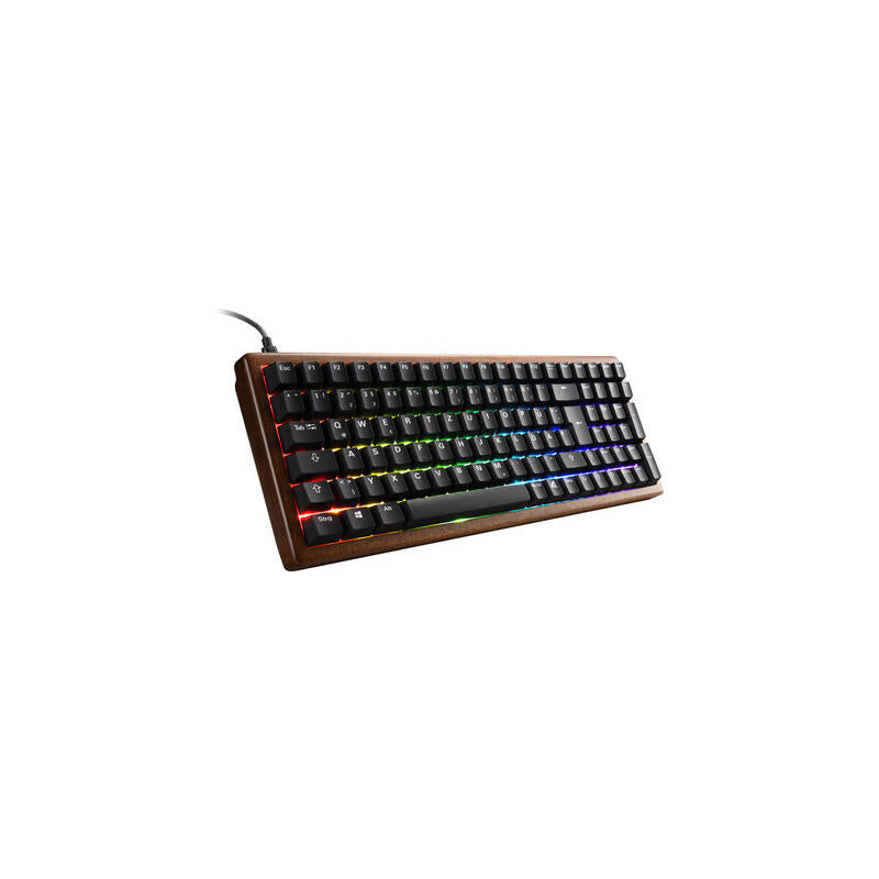Sharkoon Skiller Sgk50 S2 Wood Pbt, Teclado De Juego Madera/Negro, Diseño De Ti, Gateron G Pro 3.0 Amarillo 4044951042654