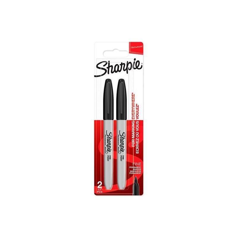 Sharpie Marcador Permanente Punta Fina Blister De 2 Negro