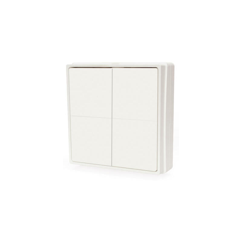 Shelly · Plug & Play · \"Blu Wall Switch 4\" · Wandtamer · 4-Fach · 16 Aktionen · Blanco