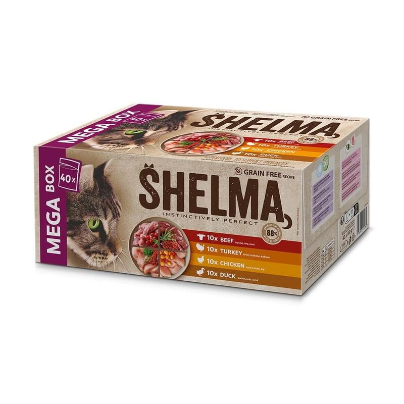 Shelma With Chicken, Beef, Duck And Turkey - Comida Húmeda Para Gatos - 40x85g