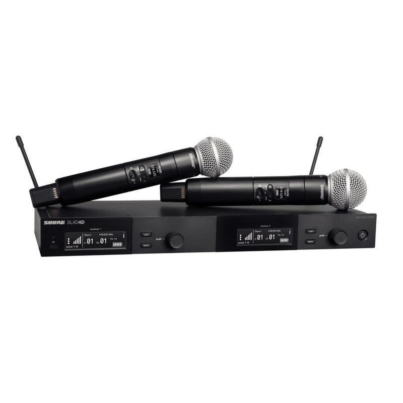 Shure Slxd24de/Sm58-G59 - Sistema Inalámbrico Digital Doble Con Dos Transmisores/Micrófonos De Mano.