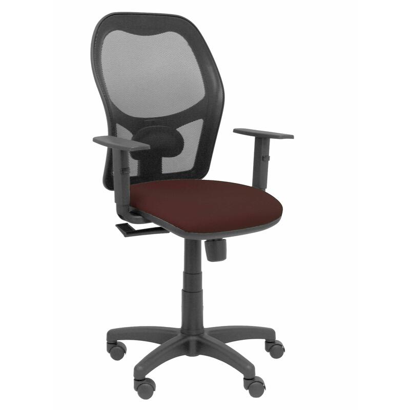 Silla Alocen Malla Negra Asiento Bali Marron Oscur