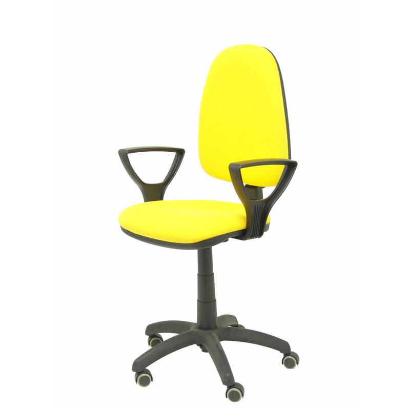 Silla Ayna Bali Amarillo Brazos Fijos Ruedas De P