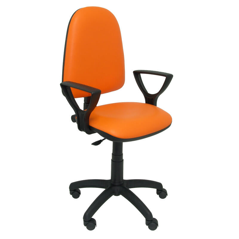 Silla Ayna Similpiel Naranja Con Brazos