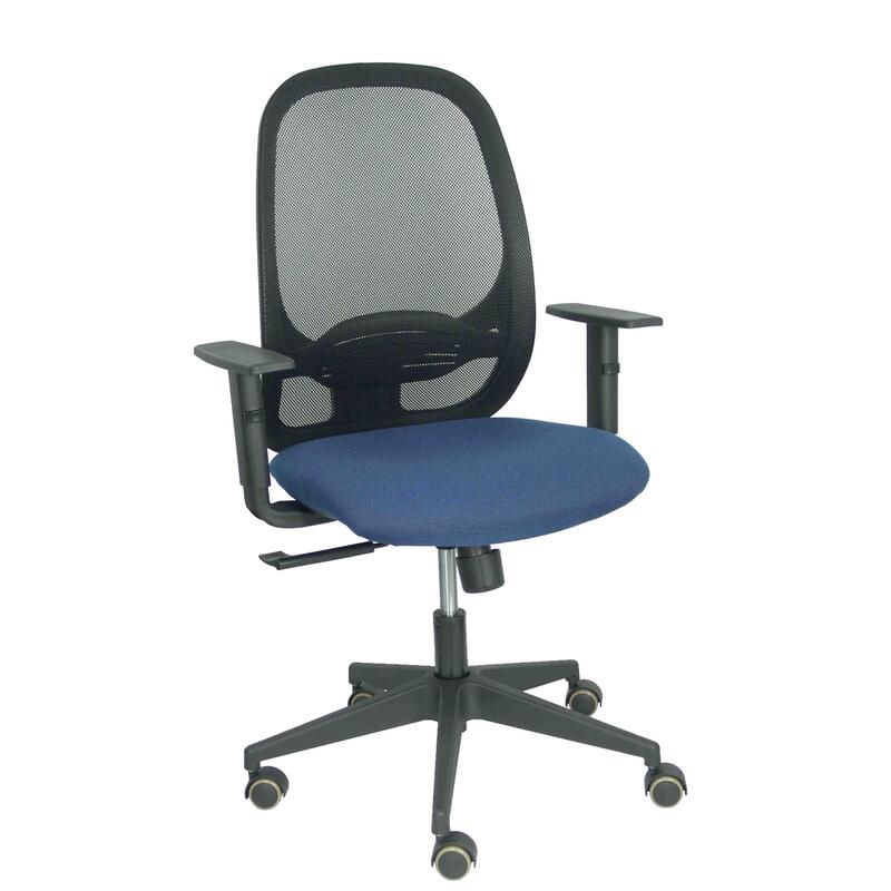Silla Cilanco Negra Malla Negra Asiento Bali Azul