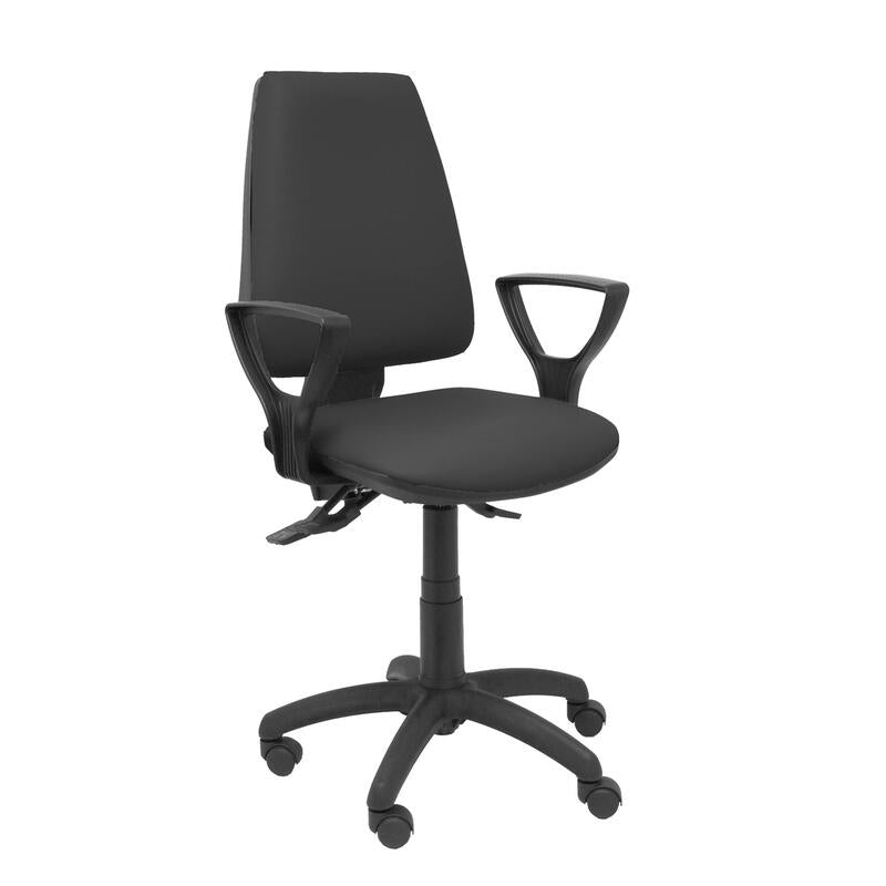 Silla Elche Asincro Similpiel Negro Con Brazos Fij