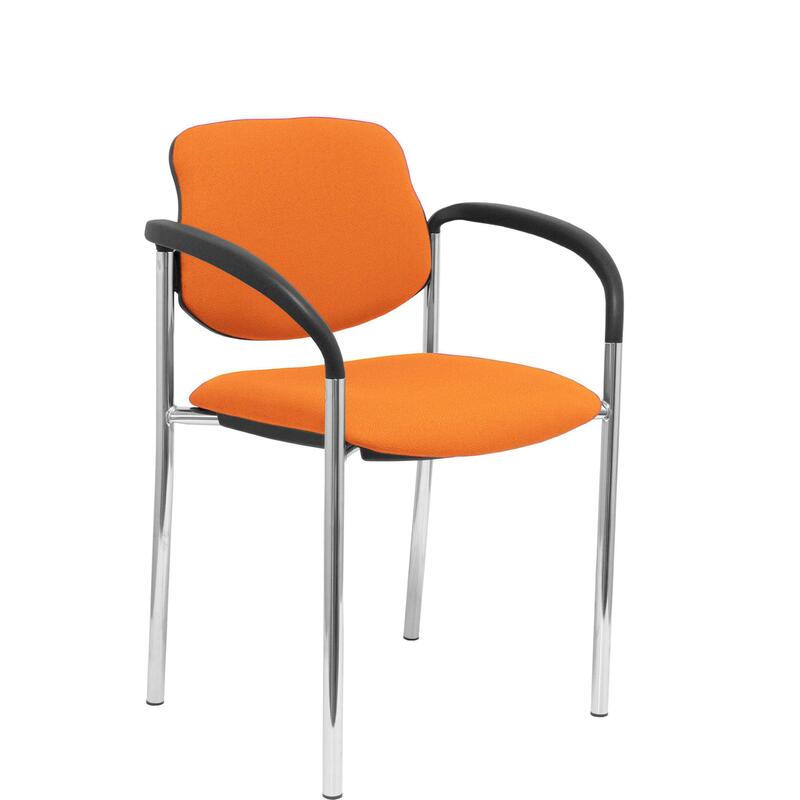 Silla Fija Villalgordo Bali Naranja Chasis Cromo