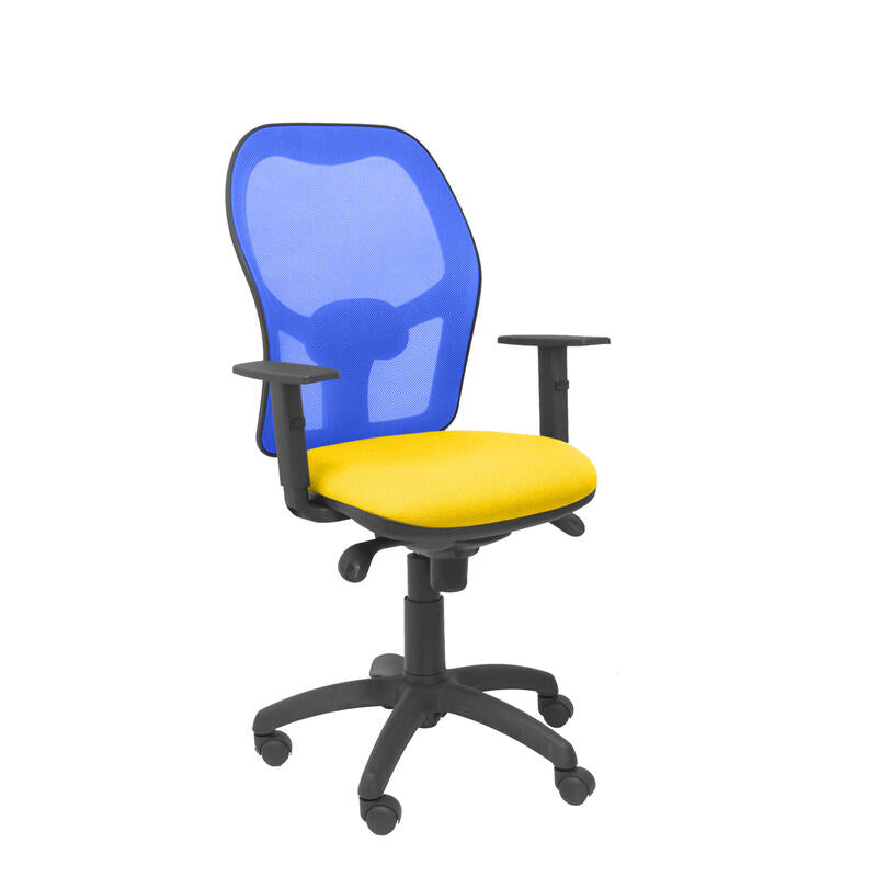 Silla Jorquera Malla Azul Asiento Bali Amarilla