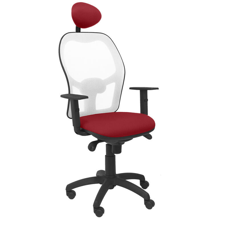 Silla Jorquera Malla Blanca Asiento Bali Granate