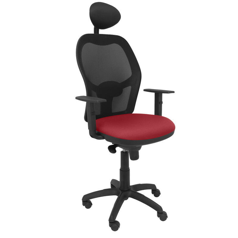 Silla Jorquera Malla Negra Asiento Bali Granate C