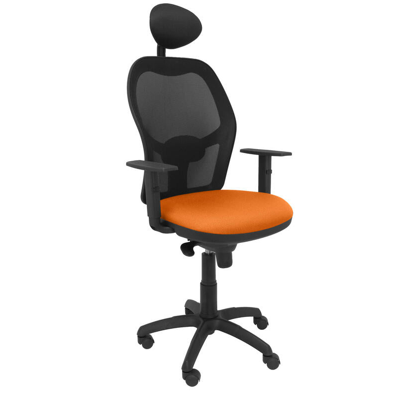 Silla Jorquera Malla Negra Asiento Bali Naranja C