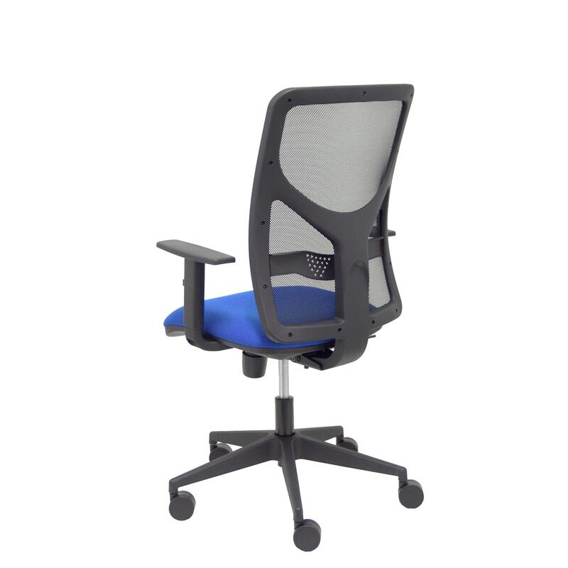 Silla Motilla Malla Negra Asiento Bali Azul Brazo