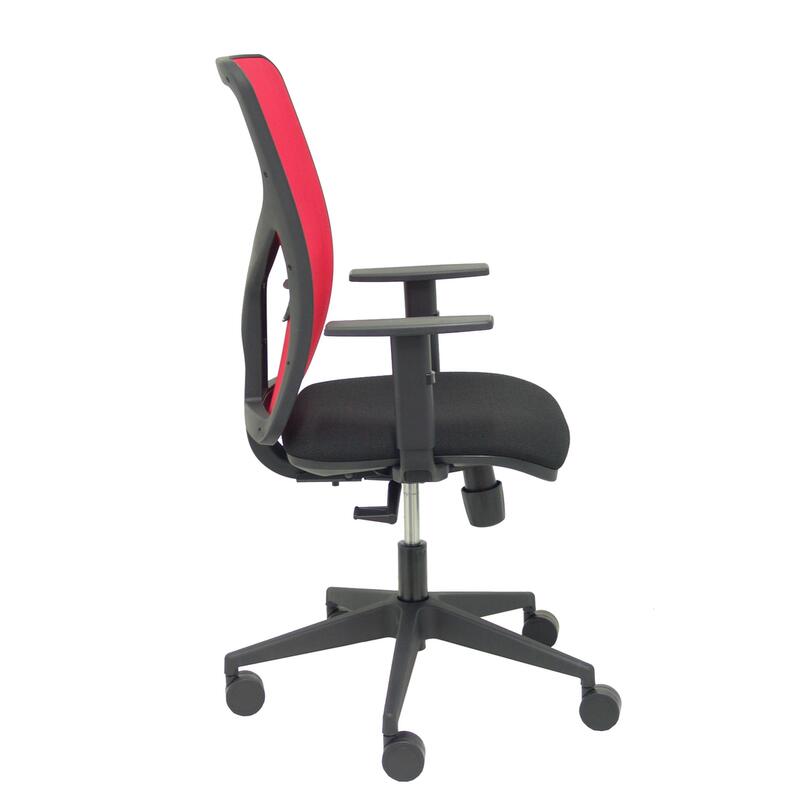 Silla Motilla Malla Roja Asiento Bali Negro Brazo