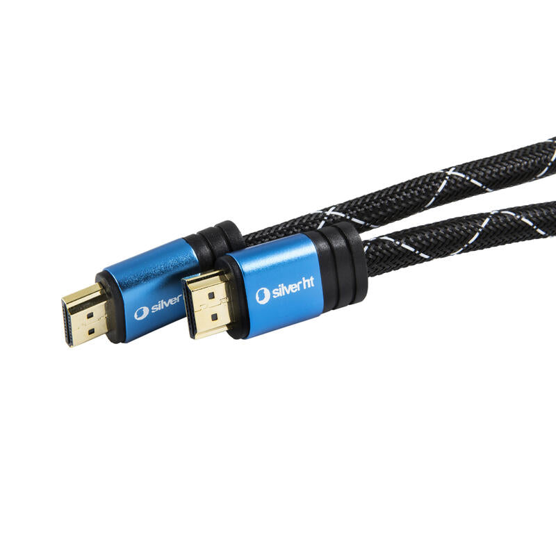 Silverht Cable Hdmi 93009 Para Tv 4k V2.0 Conectores Macho-Macho De Aluminio BaaAdos En Oro Compatible 3d Full Hd 1.5m Negro