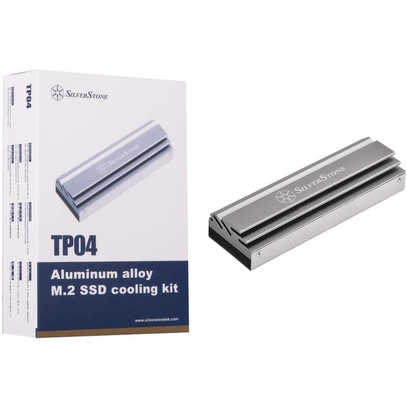 Silverstone Tp04, M.2-Ssd-Kit De Refrigeración, Aleación De Aluminio, Gris Titanio, Sst-Tp04t