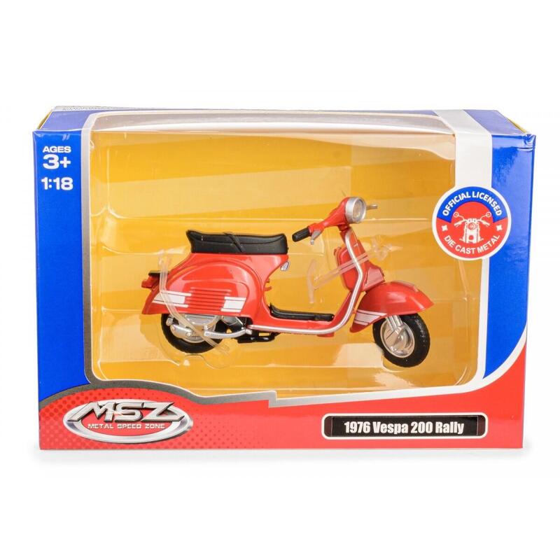 Skuter Msz 1:18 1976 Vespa 200 Rally Czerwony