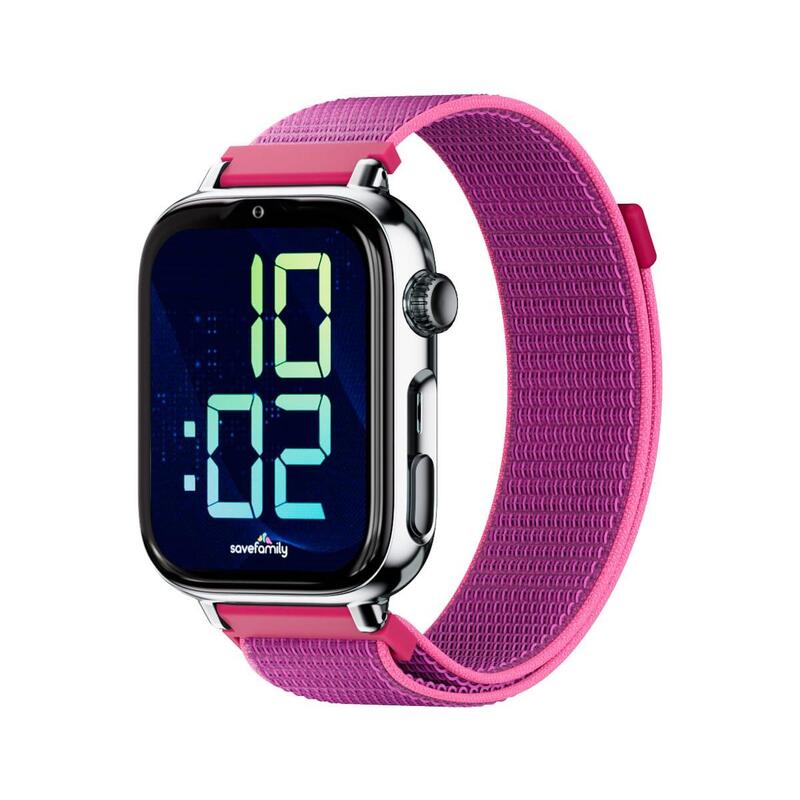 Smartwatch Savefamily Savewatch Plus 2 Plata Con Correa De Tela Frambuesa Smartwatch 4g Para Niños