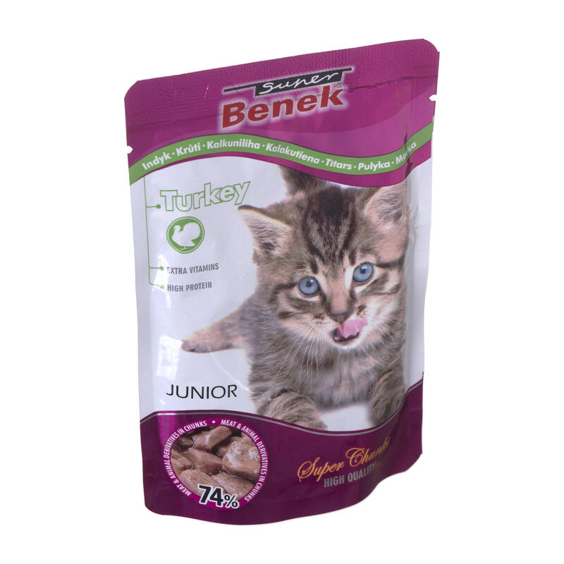 Sobre Gato Certech Super Benek Junior Con Trozos De Pavo En Salsa De 100g