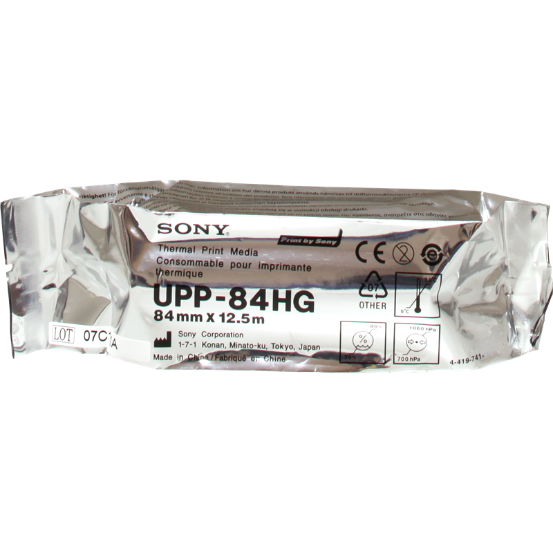 Sony Papel Blanco Upp-84hg Papel Termo, Rollo, 84mm X 12,5m