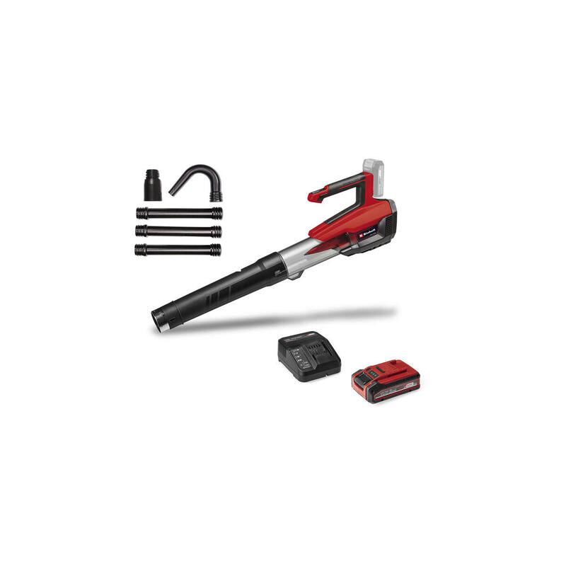 Einhell Professional Akku-Laubbläser Gp-Lb 18/200 Li (Rojo/Negro, 1x Li-Ion-Akku 4,0 Ah Plus, Mit Dachrinnen-Reinigungsset) 4326649