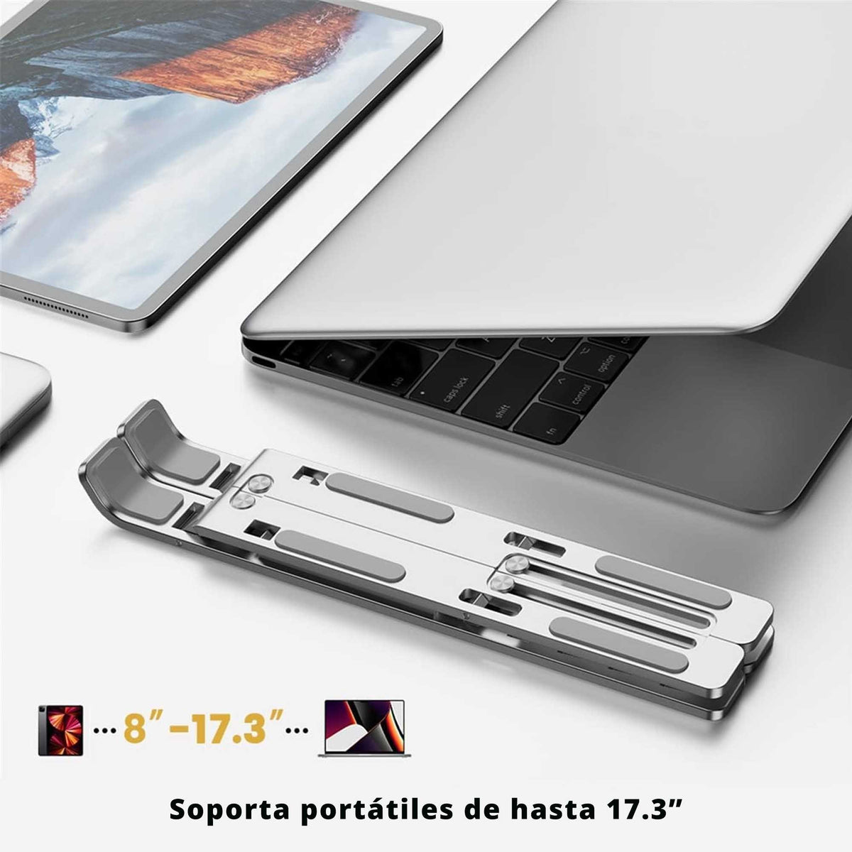 Soporte De Aluminio Para Portátil Con 6 Niveles De Ajuste
