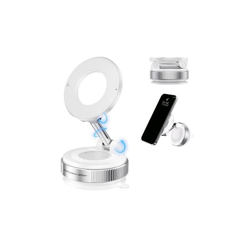 Xo C169 Soporte Magnetico De Coche Para Smartphones - Fijacion Por Vacio - Rotacion 360⺠- Brazo Extensible -