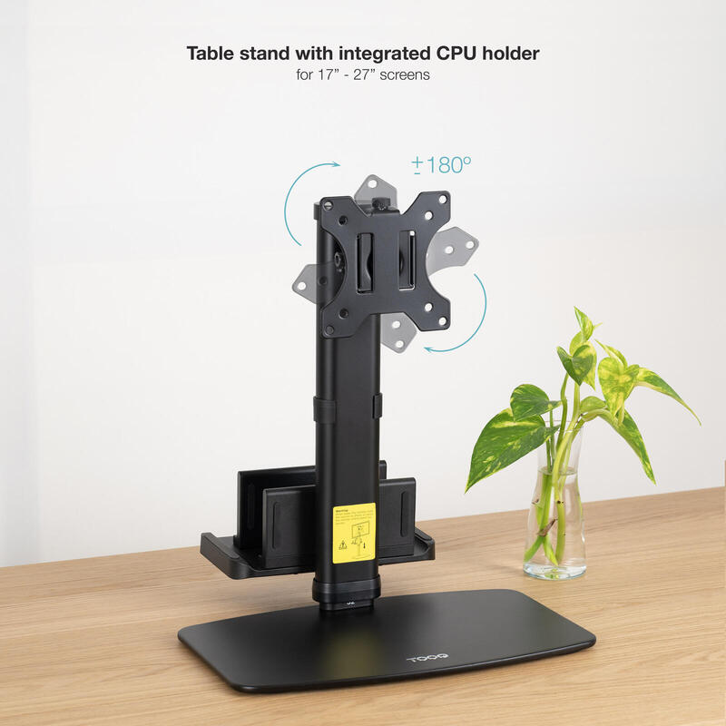 Soporte Tooq De Mesa Para Monitor De 17"-27" - Regulable En Altura. Giratorio E Inclinable - Gestion De Cables - Peso