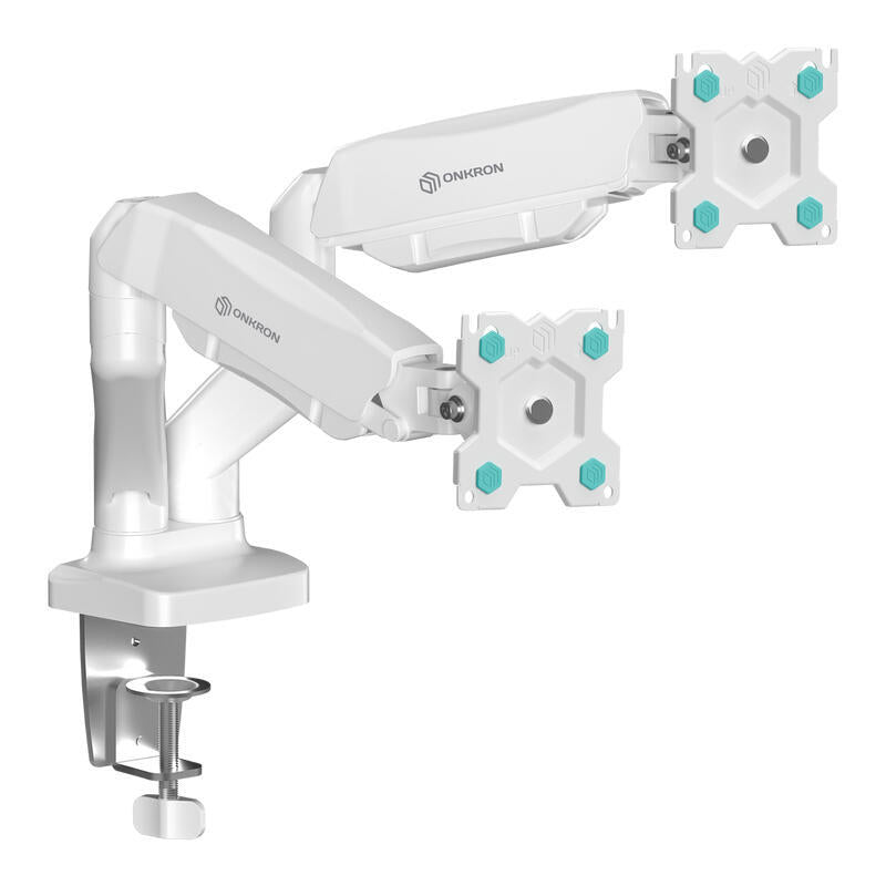 Soporte Onkron G-160-W De Escritorio Giratorio E Inclinable Para Dos Monitores De 13-32", Máx. 8 Kg, Con Rotación, Blanco
