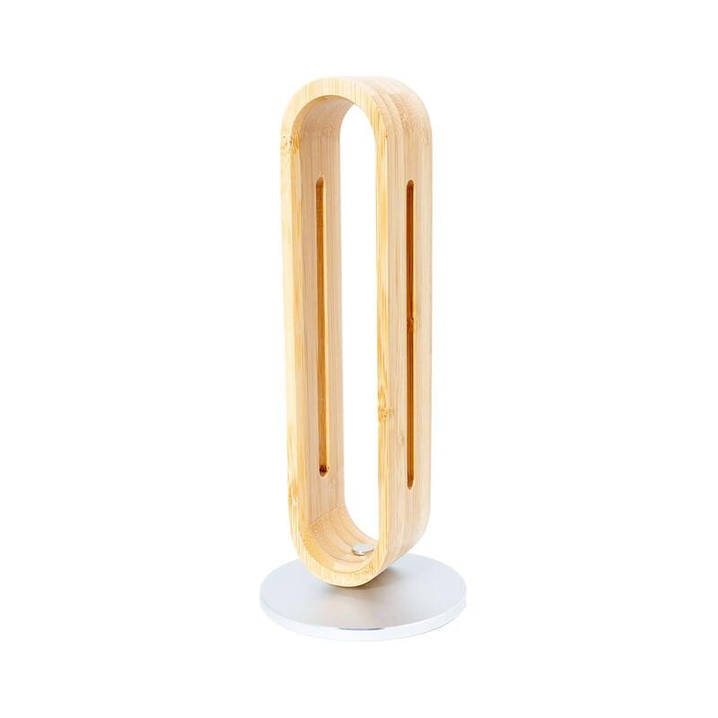 Soporte Para Auriculares De Madera De Bambú, Base De Aluminio, Hasta 5 Kg, Supraaurales, Marrón Claro, Plateado