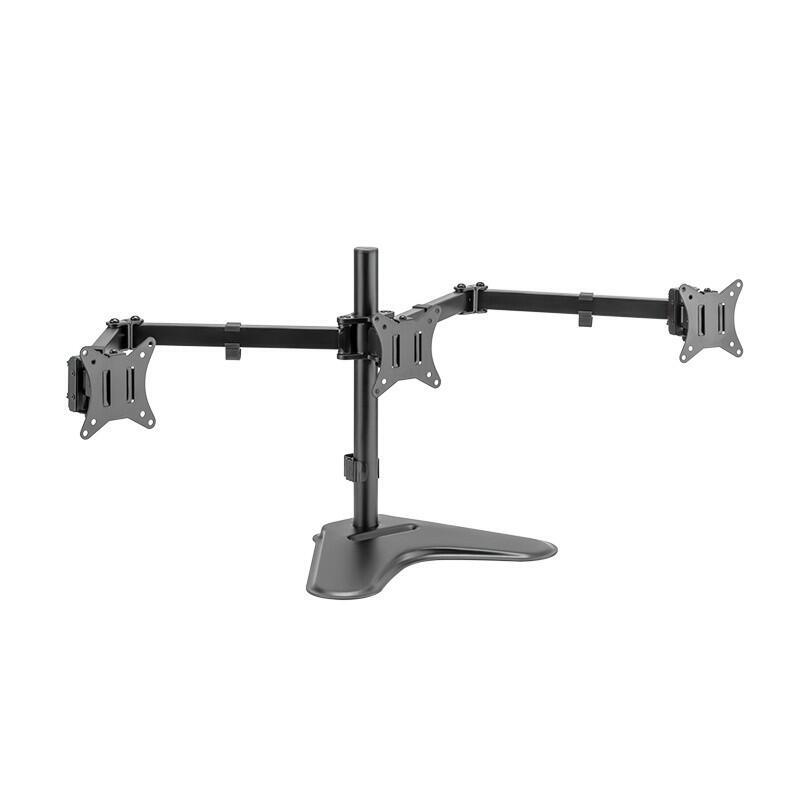 Soporte Para Triple Monitor Logilink Bp0174, Brazo De 17 A 27 Pulgadas, Longitud De Cada Brazo: 658 Mm, Con Soporte Para Smartphone, De Aluminio.