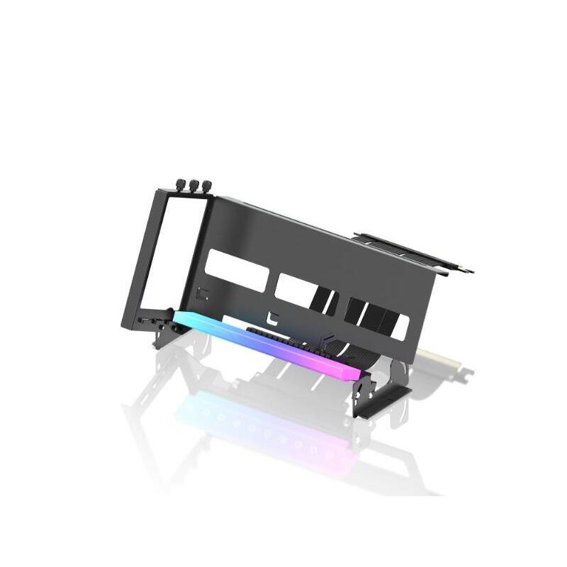 Soporte Tarjeta Grafica Vertical Pcie 4.0 Rgb Negro Argb/Multiángulo 0-45º/Pcie 4.0