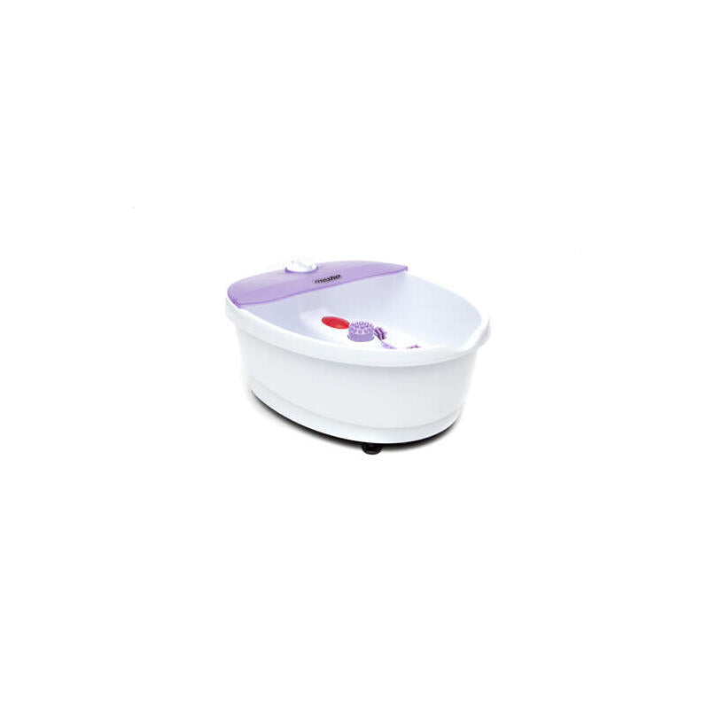 Spa Para Pies Mesko Ms2152 Hidromasaje Rodillo De Masaje Planta Calefactable Blanco Y Morado Medidas 36.3x21.5x41cm