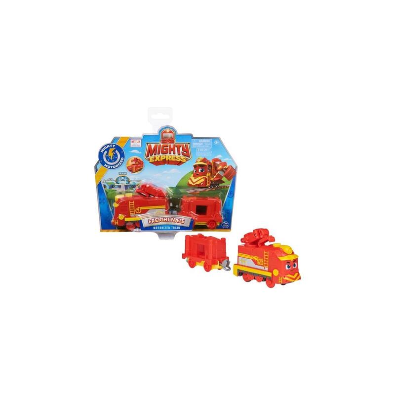 Spin Master Mighty Express Motorized Train Freighter Nick Con Carro De Carga, Juego De Vehículo Rojo/Amarillo 6061429