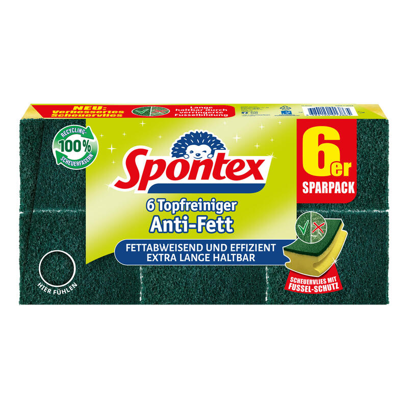 Spontex Topfreiniger Anti-Fett X6 Con Recyclingfasern