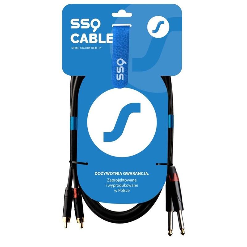 Ssq Rcajm3 Ss-1429 Cable 2x Rca - 2x Jack Mono 6,3 Mm 3 M Black