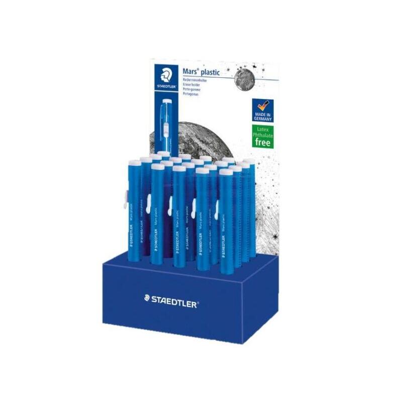Staedtler Mars Plastic 528 50 Expositor Con 20 Portagomas En Forma De Lapiz - Con Cursor Para Deslizar La Goma - Sin