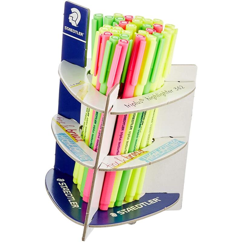 Staedtler Triplus Textsurfer 362 Expositor De 30 Rotuladores Fluorescentes - Trazo 1 - 4mm Aprox - Tinta Base De Agua - Colores Surtidos