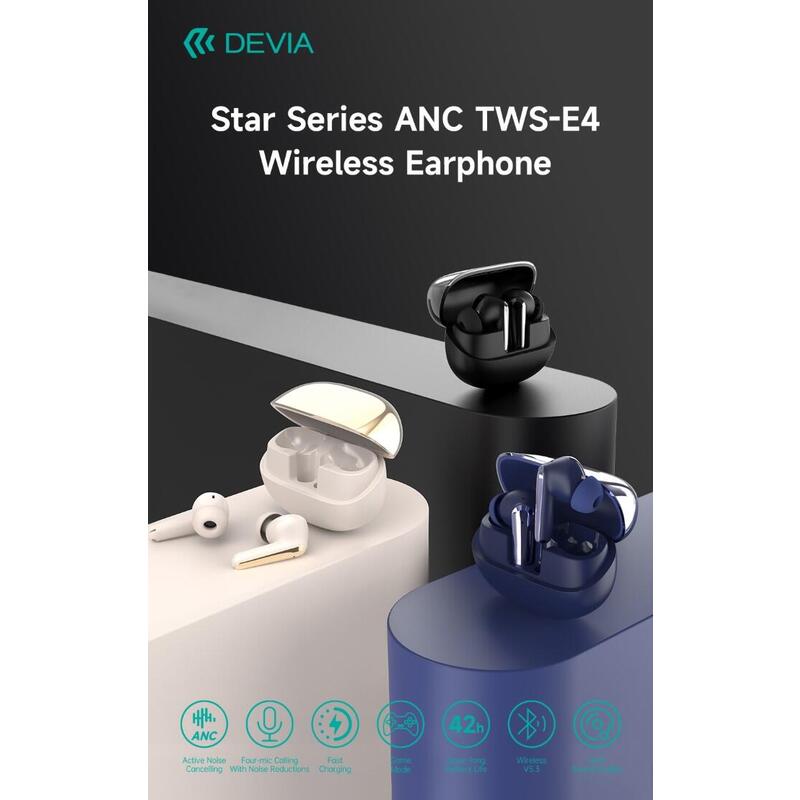 Star Series Anc Tws-E4 Wireless Earphone Blue