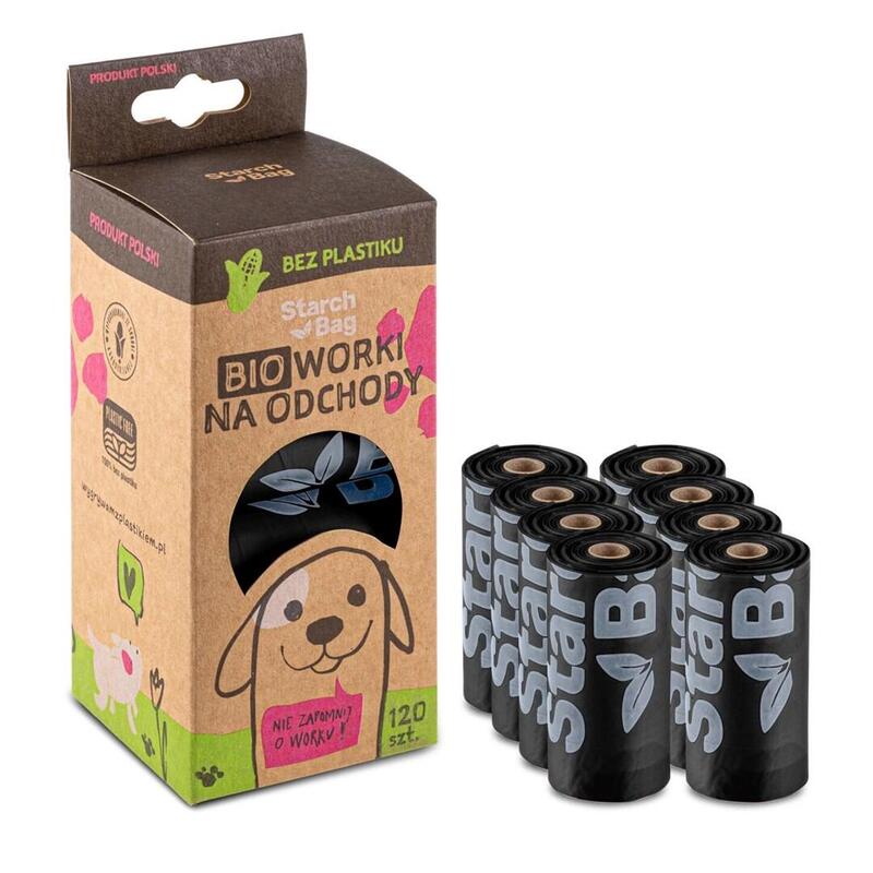 Starchbag Bio Bolsas Compostables Para Excrementos Negras 8x15 Uds.