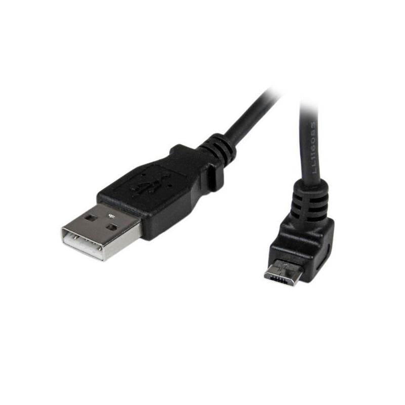 Startech Cable Usb 2.0 A Micro Usb Acodado 1m Negro Usbaub1mu